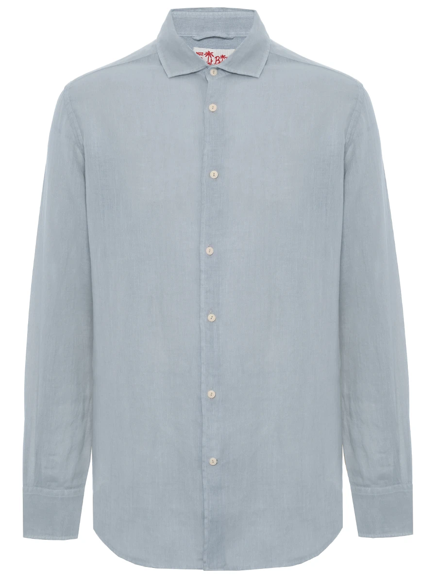 Рубашка Slim Fit льняная MC2 SAINT BARTH PAMPLONA - 15 GREY Серый 