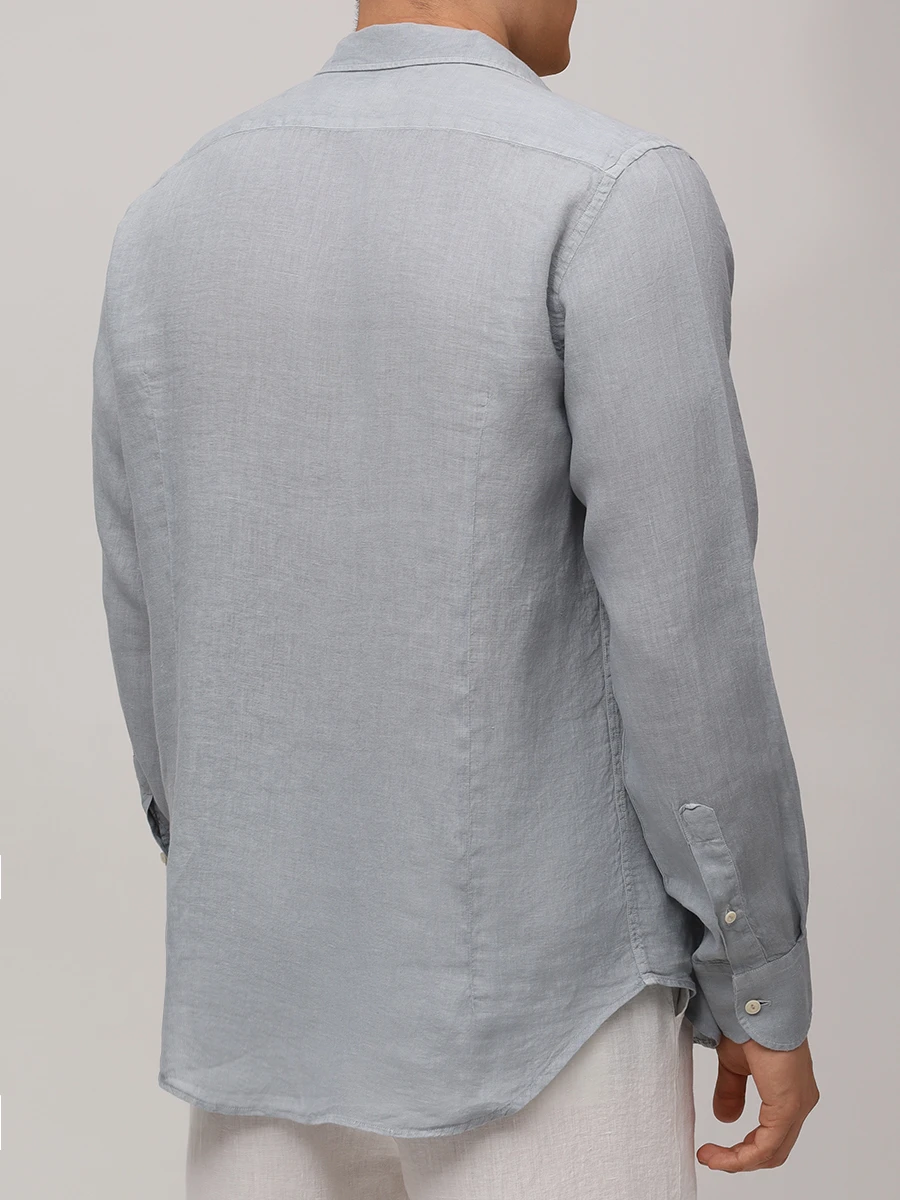 Рубашка Slim Fit льняная MC2 SAINT BARTH PAMPLONA - 15 GREY Серый  Фото 3