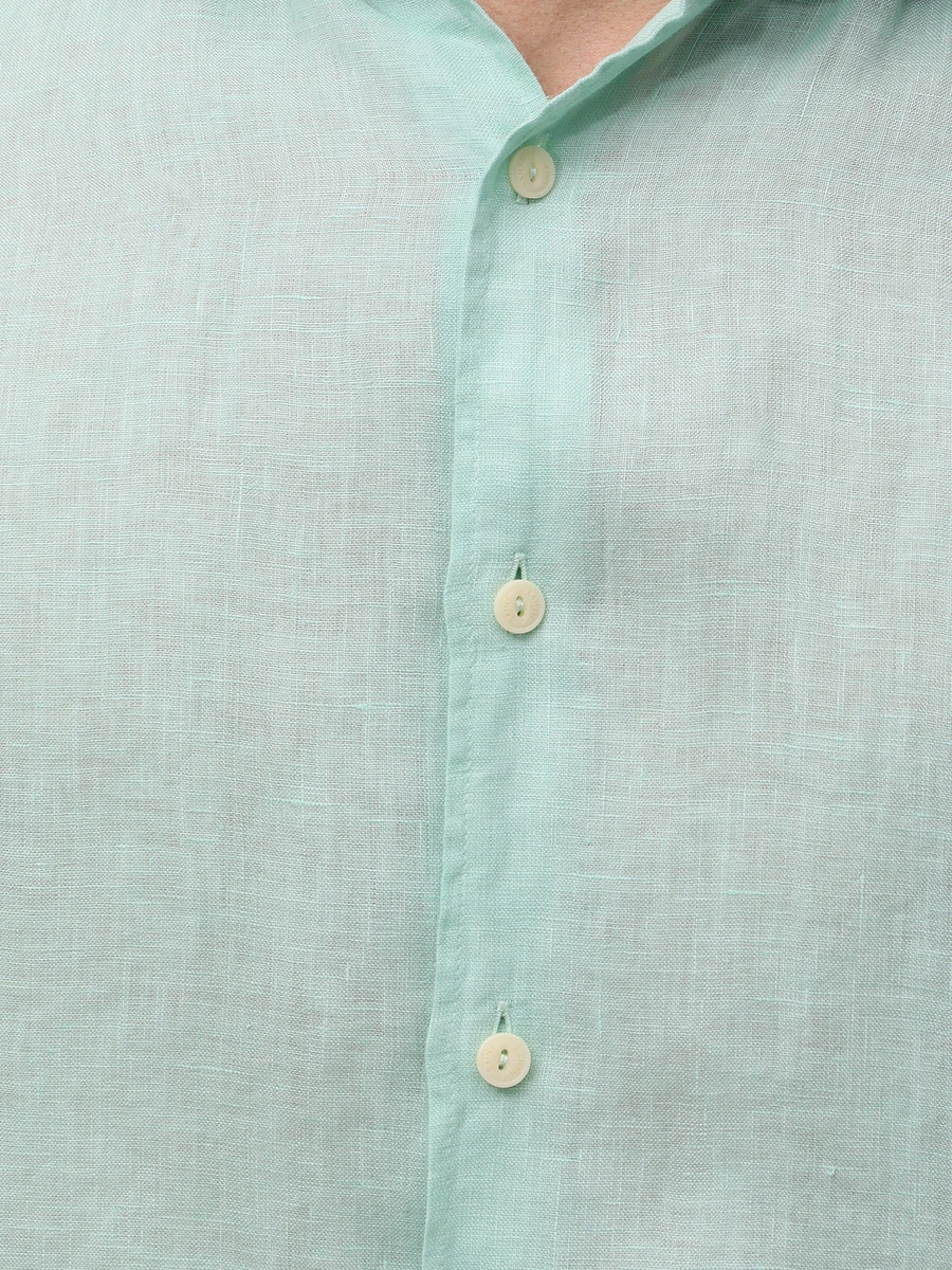 Рубашка Slim Fit льняная MC2 SAINT BARTH PAMPLONA - 53 SAGE Зеленый  Фото 5