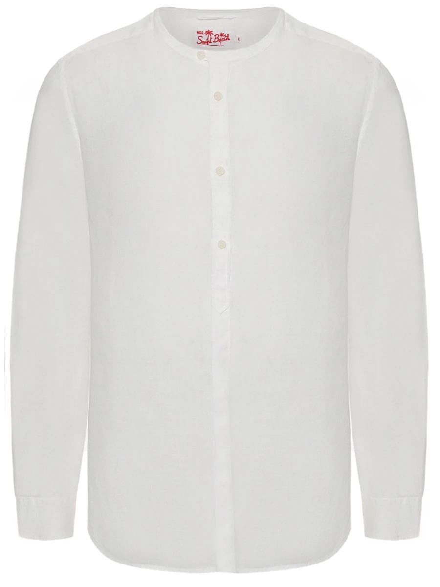 Рубашка Regular Fit льняная MC2 SAINT BARTH NAXOS - 01 WHITE Белый 