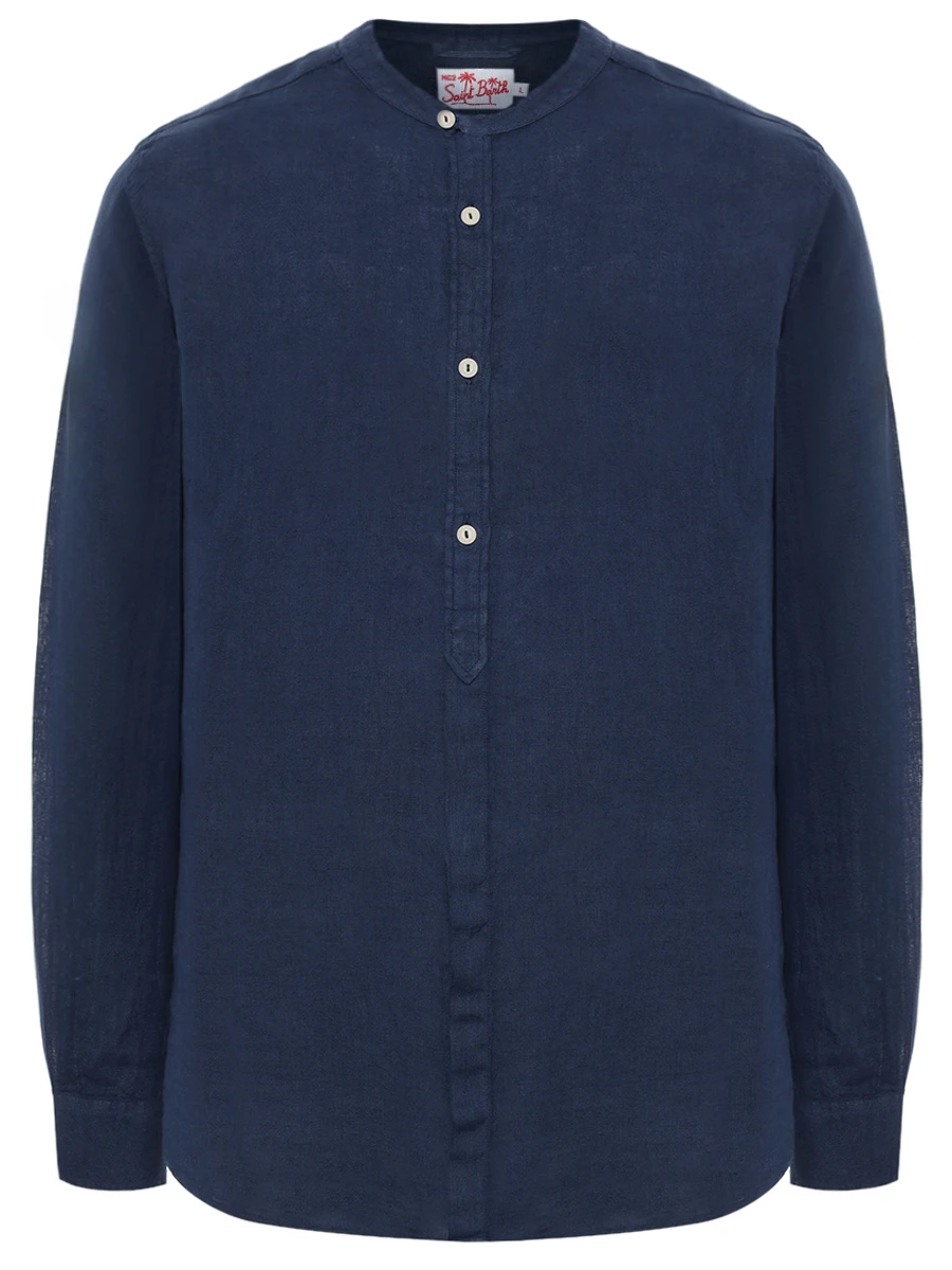 Рубашка Regular Fit льняная MC2 SAINT BARTH NAXOS - 60 MARINE BLUE Синий 