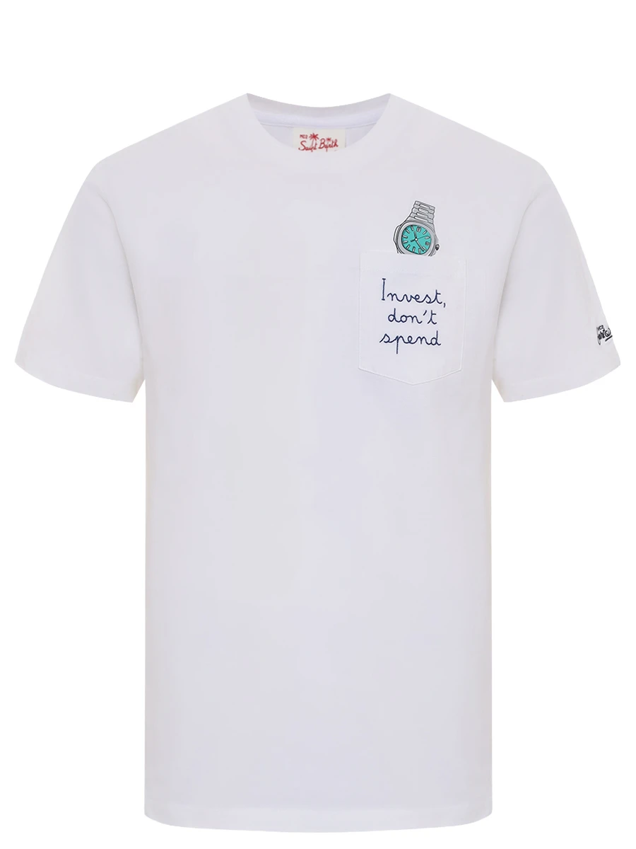 

Футболка хлопковая, Белый, AUSTIN - INVEST DONT SPEND 01N EMB