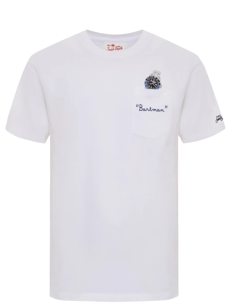 Футболка хлопковая MC2 SAINT BARTH AUSTIN - SAINT BARTH MAN 01N EMB Белый 