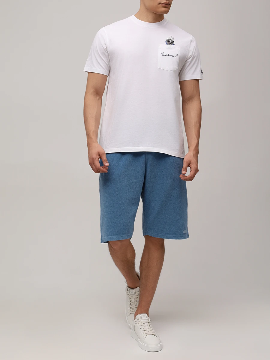 Футболка хлопковая MC2 SAINT BARTH AUSTIN - SAINT BARTH MAN 01N EMB Белый  Фото 2