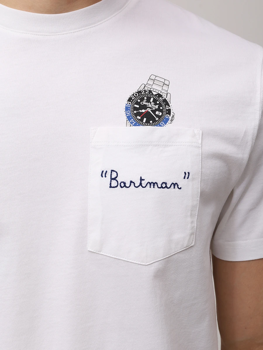 Футболка хлопковая MC2 SAINT BARTH AUSTIN - SAINT BARTH MAN 01N EMB Белый  Фото 5