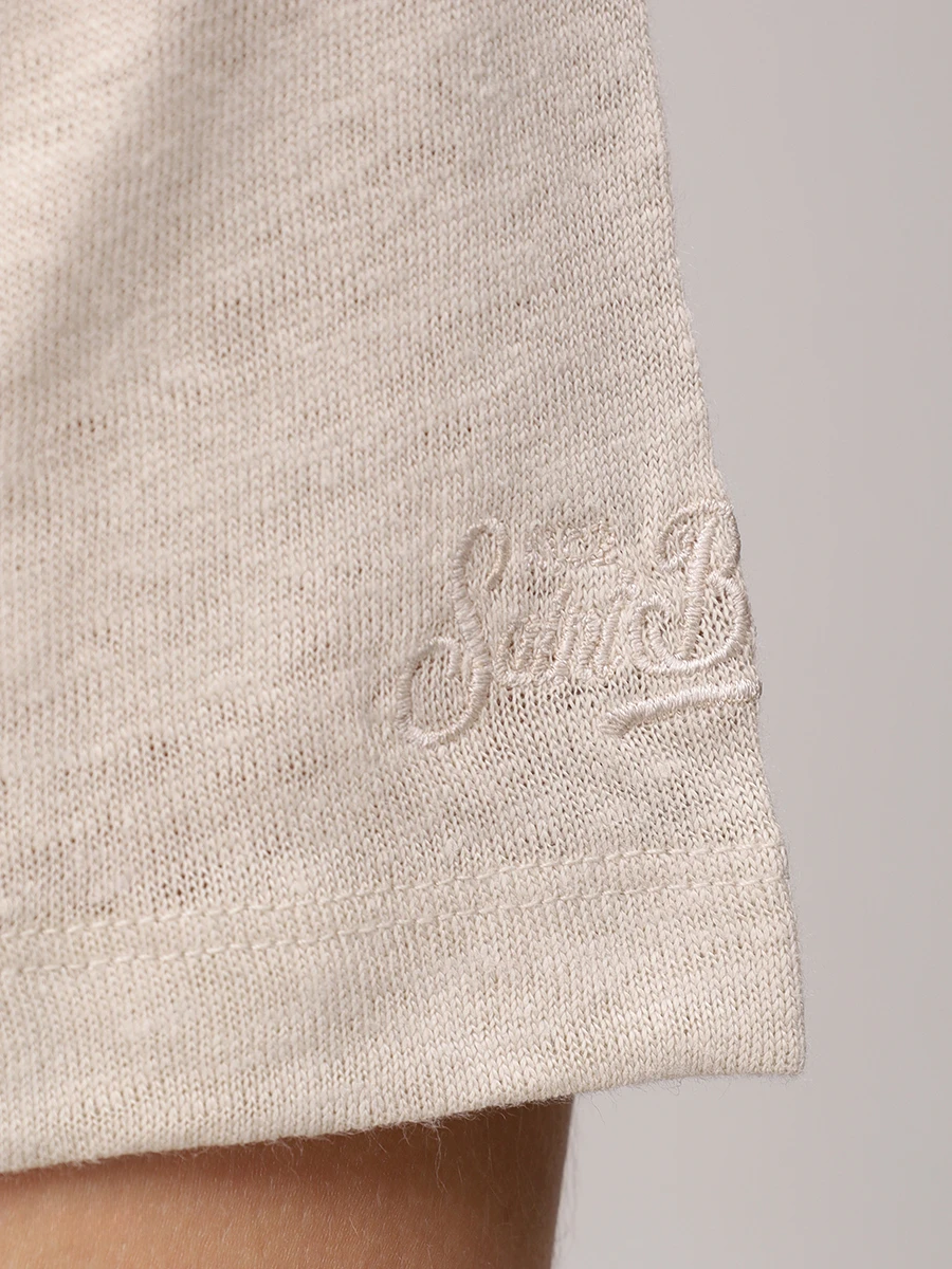 Футболка льняная MC2 SAINT BARTH ECSTASEA N - 10H GRAIN Бежевый  Фото 6