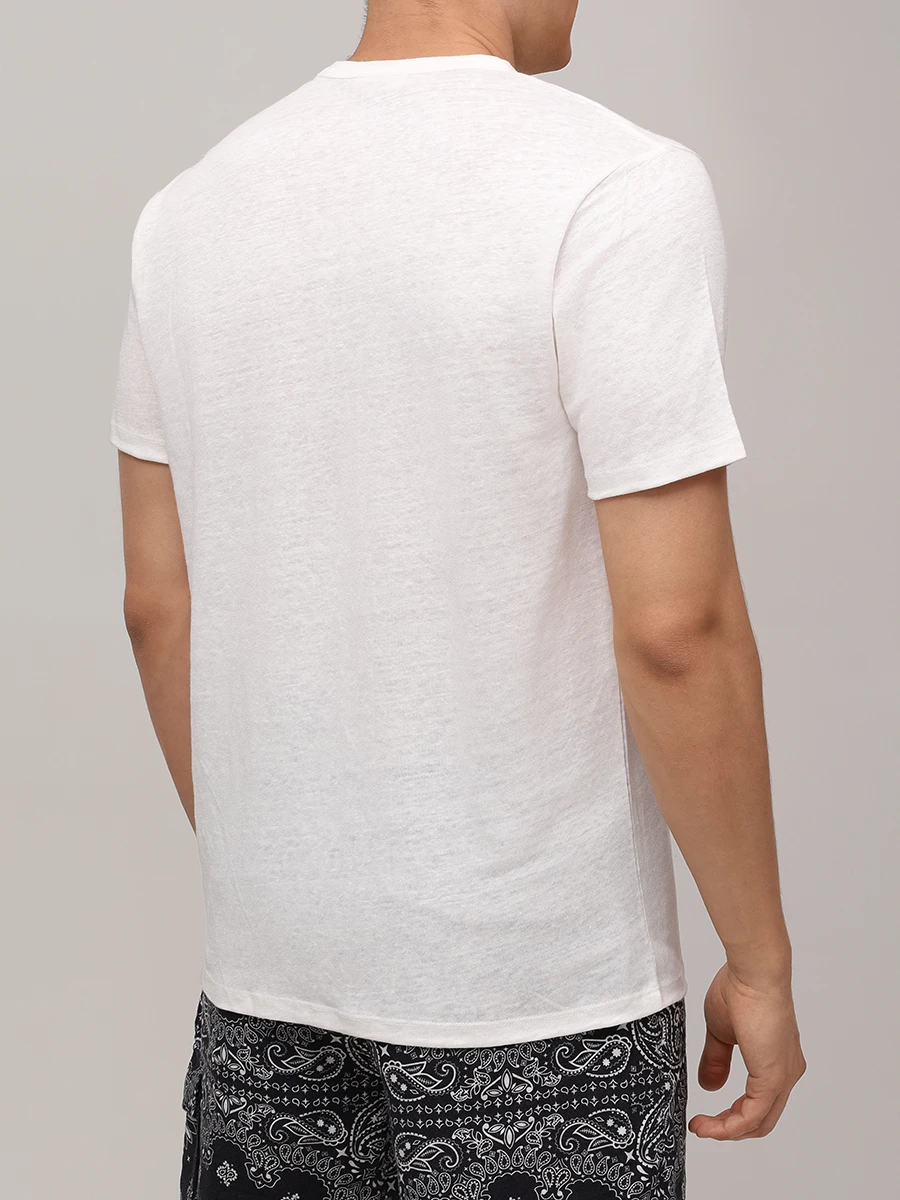 Футболка льняная MC2 SAINT BARTH ECSTASEA N - 01N WHITE Белый  Фото 3