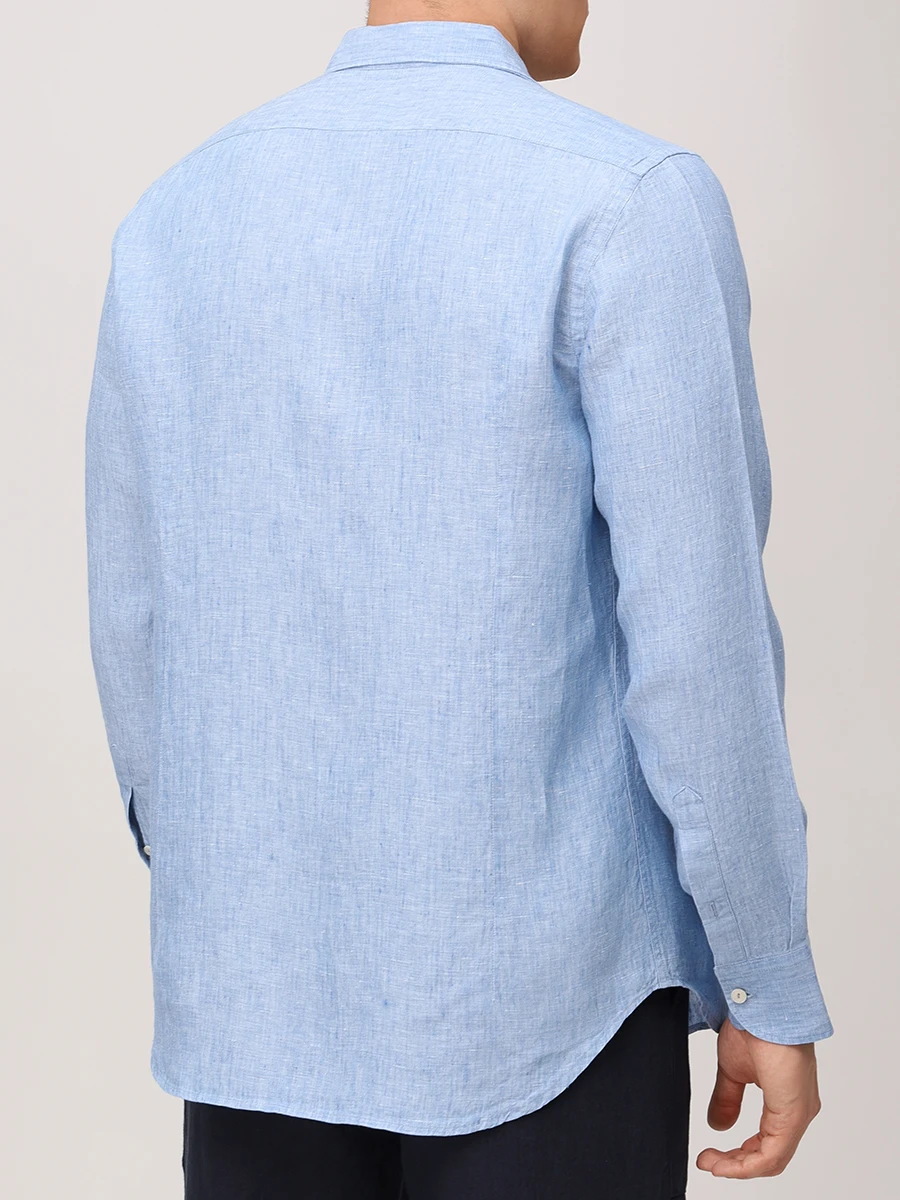 Рубашка Slim Fit льняная MC2 SAINT BARTH PAMPLONA - DENIM LIGHT Голубой  Фото 3