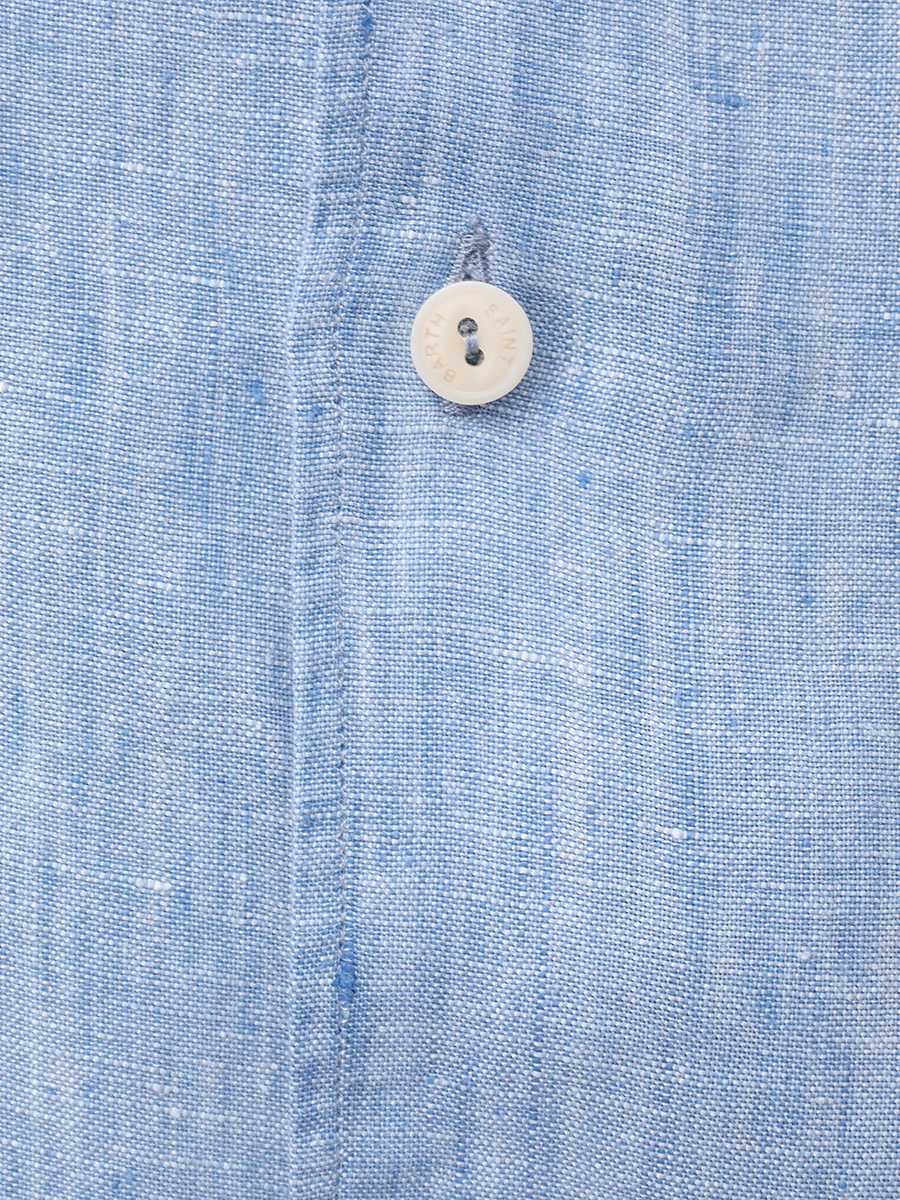 Рубашка Slim Fit льняная MC2 SAINT BARTH PAMPLONA - DENIM LIGHT Голубой  Фото 6