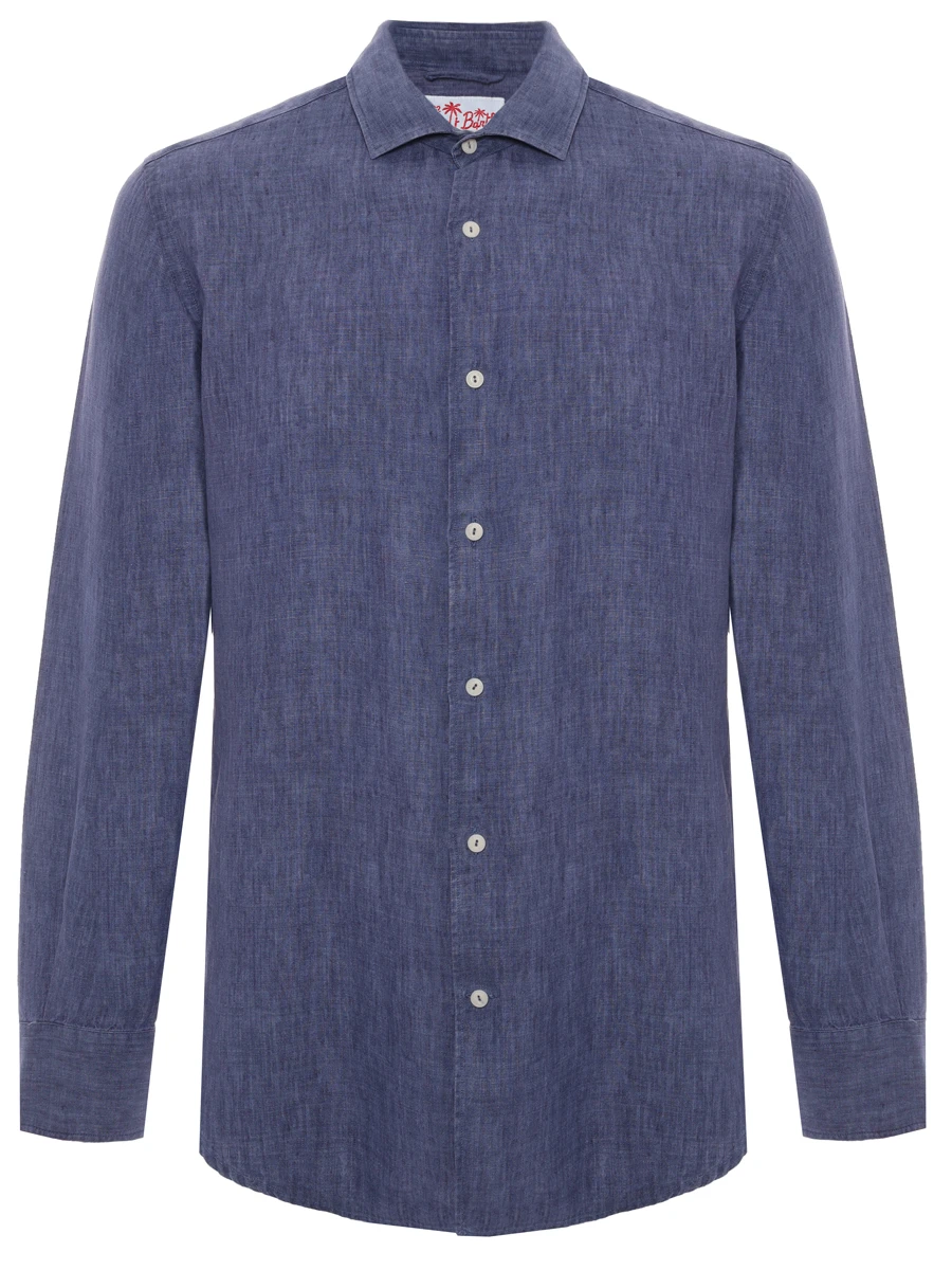 Рубашка Slim Fit льняная MC2 SAINT BARTH PAMPLONA - DENIM DARK Синий 