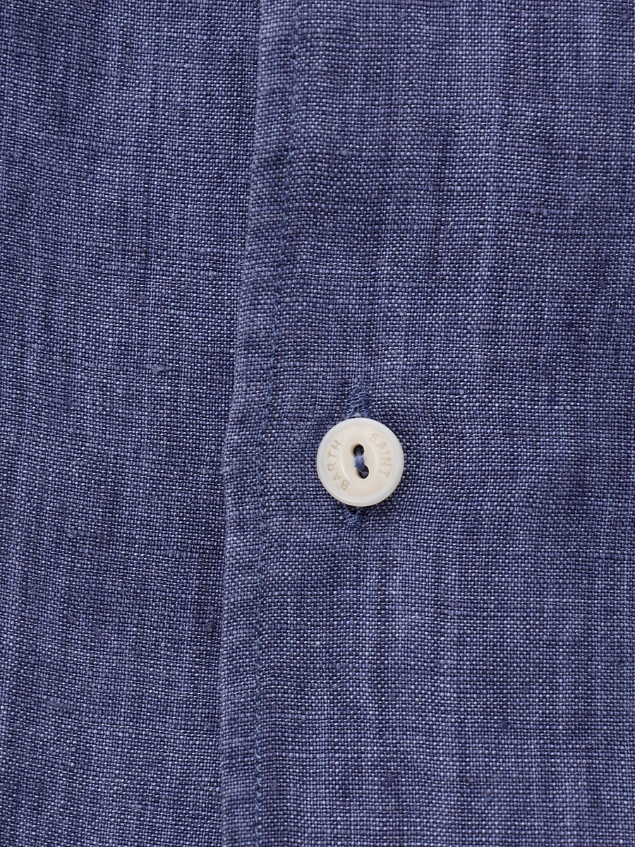 Рубашка Slim Fit льняная MC2 SAINT BARTH PAMPLONA - DENIM DARK Синий  Фото 6