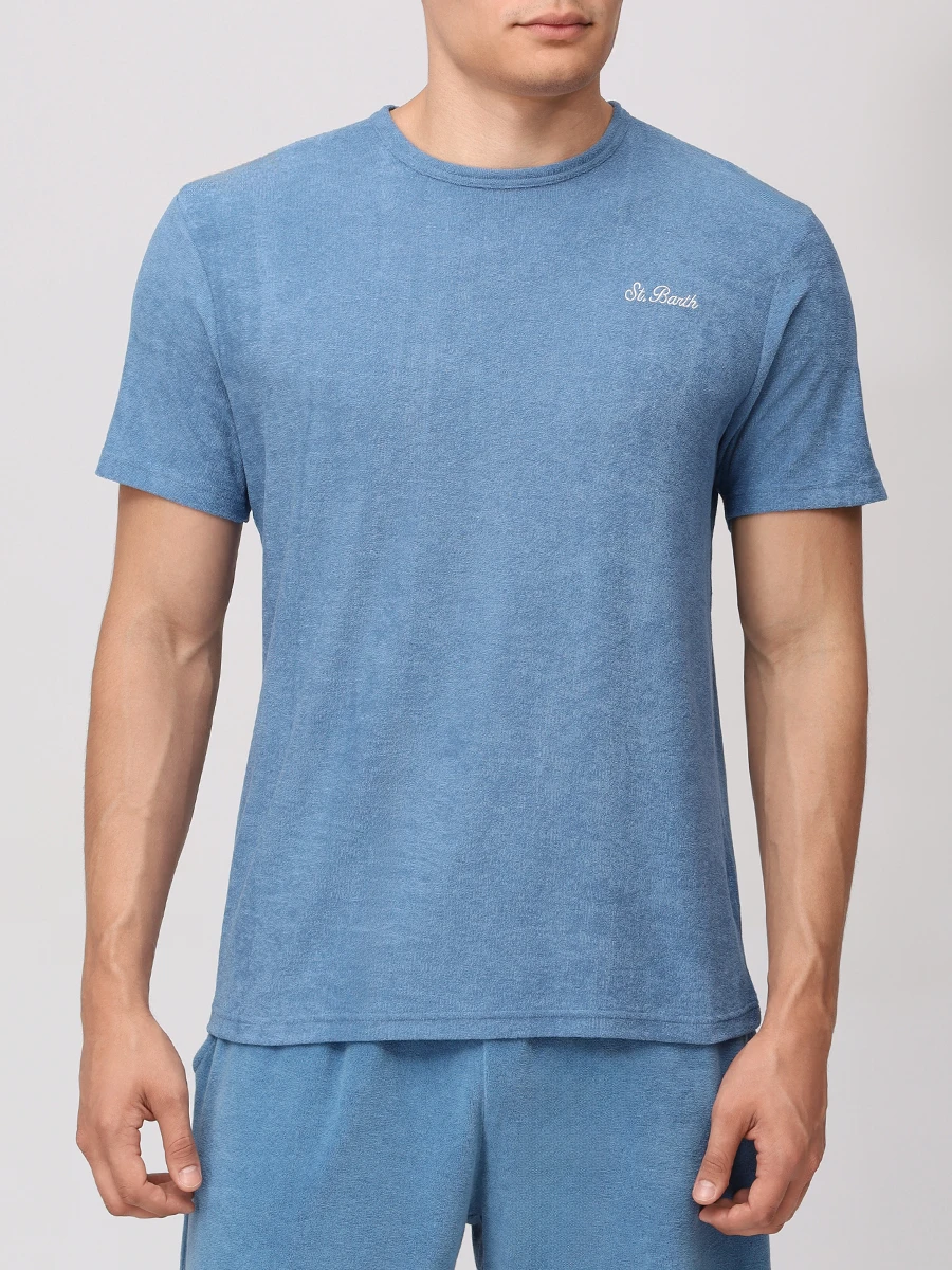 Футболка из лиоцелла и хлопка MC2 SAINT BARTH GARY - TERRY SB 33 EMB Синий  Фото 4