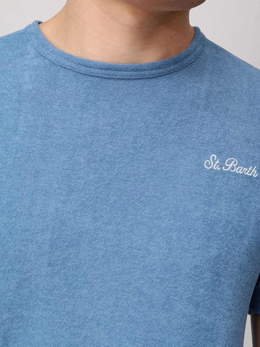 Футболка из лиоцелла и хлопка MC2 SAINT BARTH GARY - TERRY SB 33 EMB Синий  Фото 5