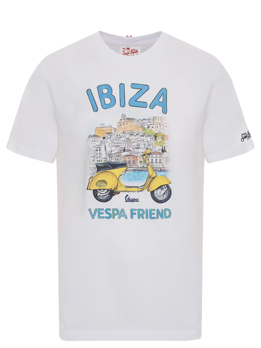 Футболка хлопковая MC2 SAINT BARTH TSHIRT MAN - IBIZA VESPA 01N Белый 