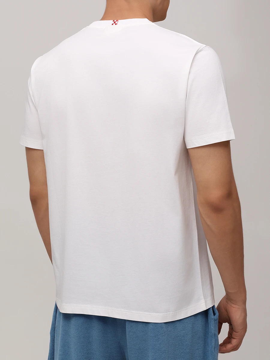 Футболка хлопковая MC2 SAINT BARTH TSHIRT MAN - IBIZA VESPA 01N Белый  Фото 3