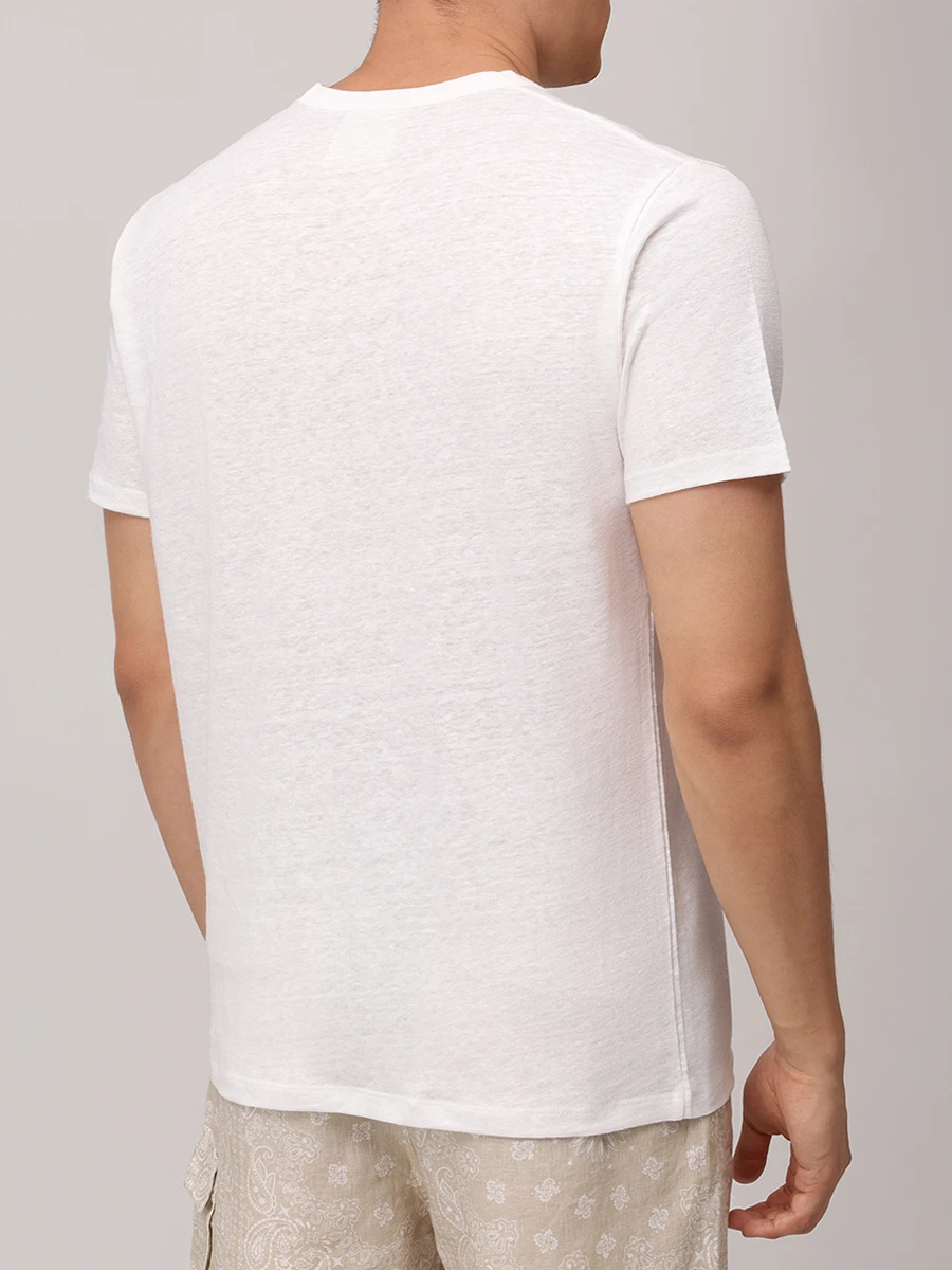 Футболка льняная MC2 SAINT BARTH ECSTASEA N - BEACH LIFE 01N EMB Принт  Фото 3