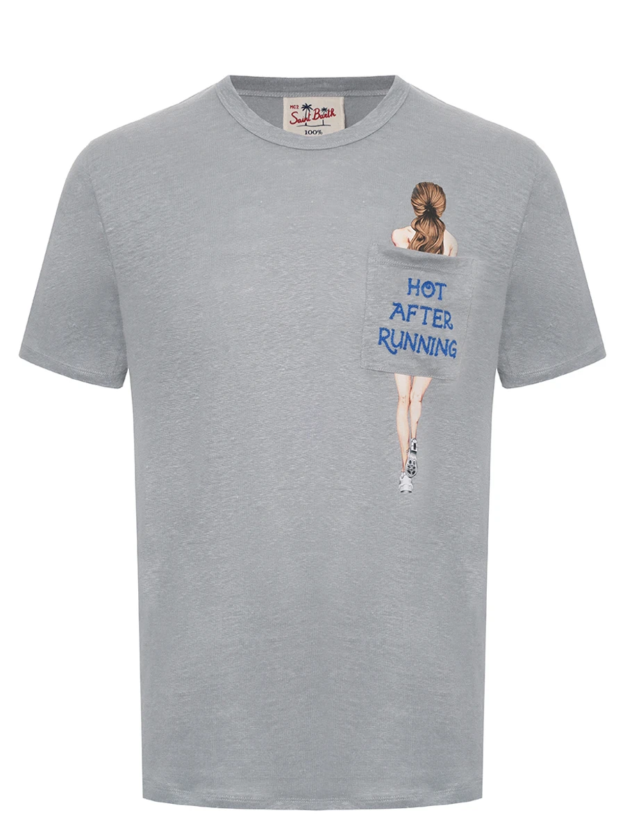Футболка льняная MC2 SAINT BARTH ECSTASEA N - HOT RUNNING 15 EMB Принт 