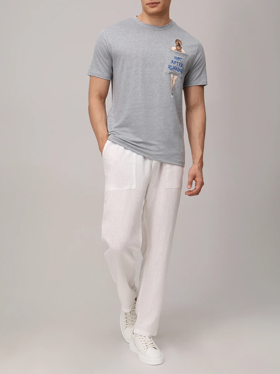 Футболка льняная MC2 SAINT BARTH ECSTASEA N - HOT RUNNING 15 EMB Принт  Фото 2