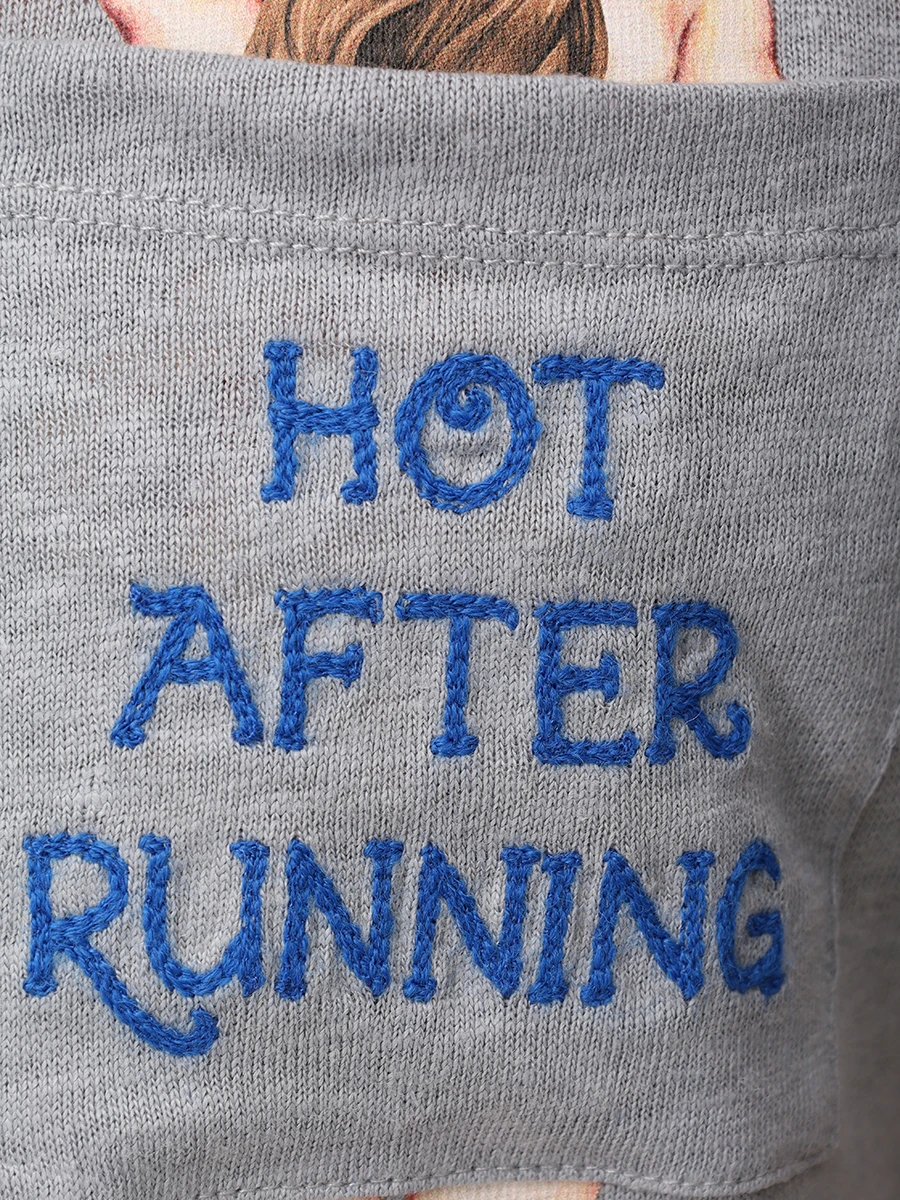 Футболка льняная MC2 SAINT BARTH ECSTASEA N - HOT RUNNING 15 EMB Принт  Фото 6