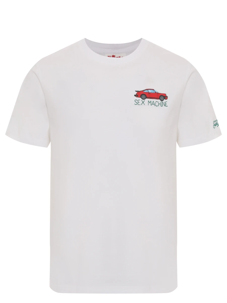 Футболка хлопковая MC2 SAINT BARTH TSHIRT MAN - SEX CAR 01N EMB Белый 