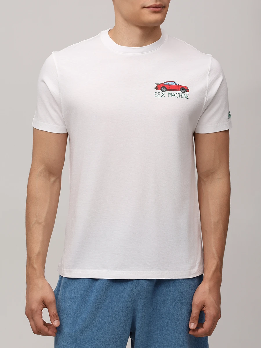 Футболка хлопковая MC2 SAINT BARTH TSHIRT MAN - SEX CAR 01N EMB Белый  Фото 4