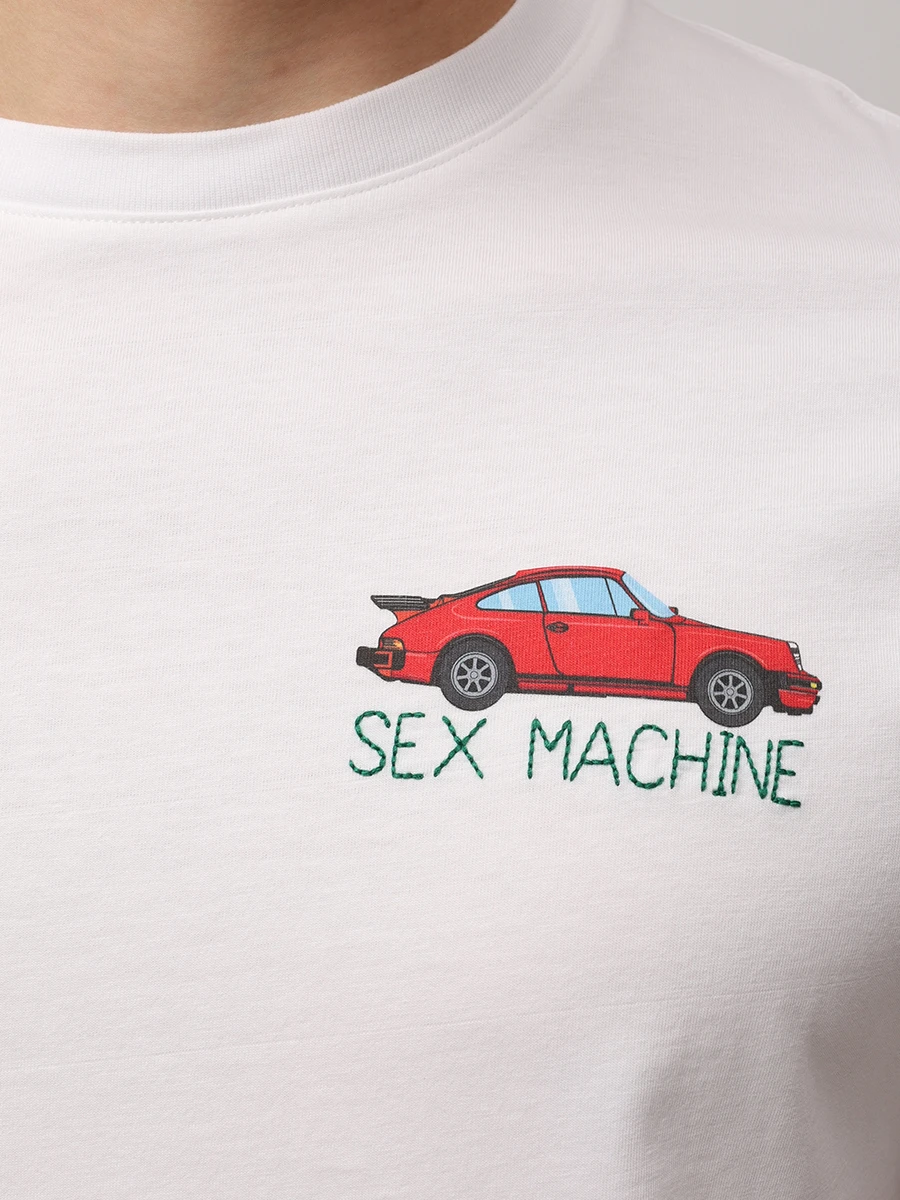 Футболка хлопковая MC2 SAINT BARTH TSHIRT MAN - SEX CAR 01N EMB Белый  Фото 5