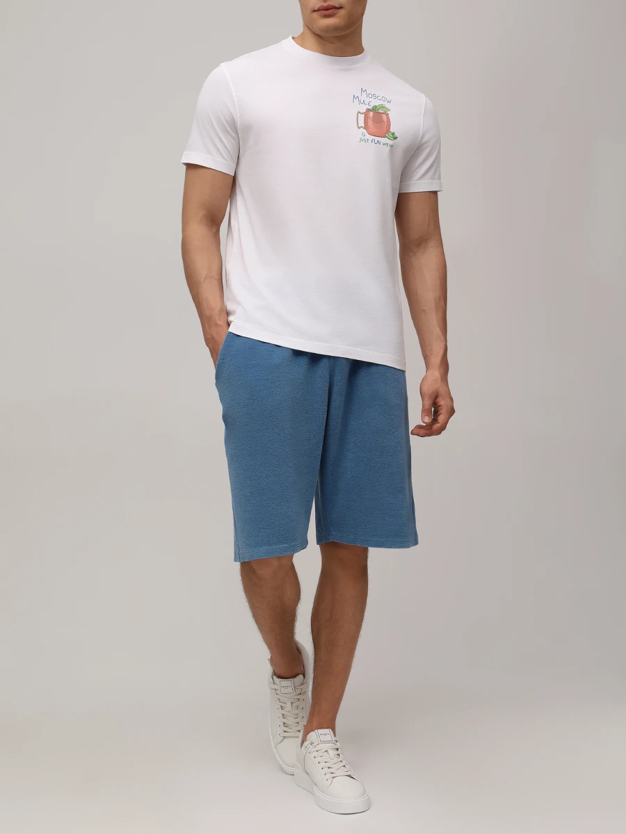 Футболка хлопковая MC2 SAINT BARTH TSHIRT MAN - MOSCOW SUMMER 01N EMB Белый  Фото 2