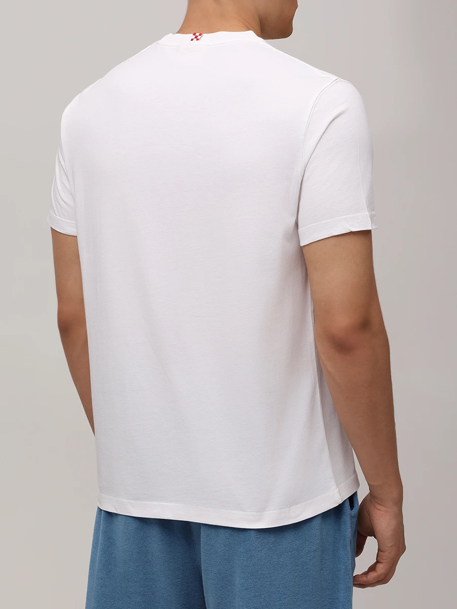 Футболка хлопковая MC2 SAINT BARTH TSHIRT MAN - MOSCOW SUMMER 01N EMB Белый  Фото 3