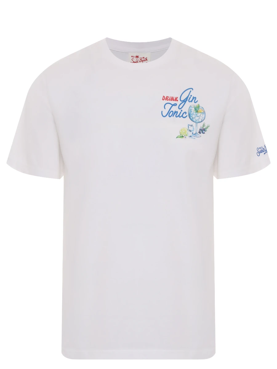 Футболка хлопковая MC2 SAINT BARTH TSHIRT MAN - DRINK GIN 01N Принт 