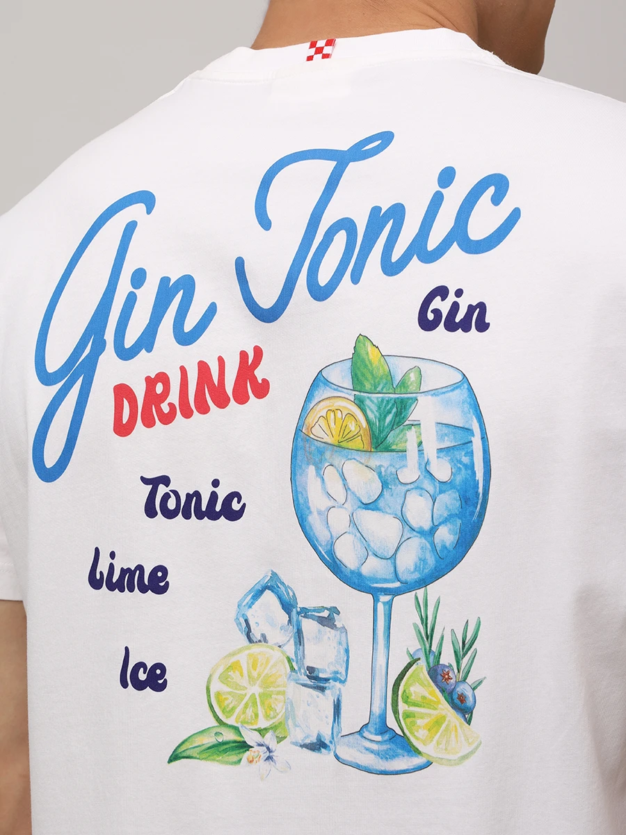 Футболка хлопковая MC2 SAINT BARTH TSHIRT MAN - DRINK GIN 01N Принт  Фото 5