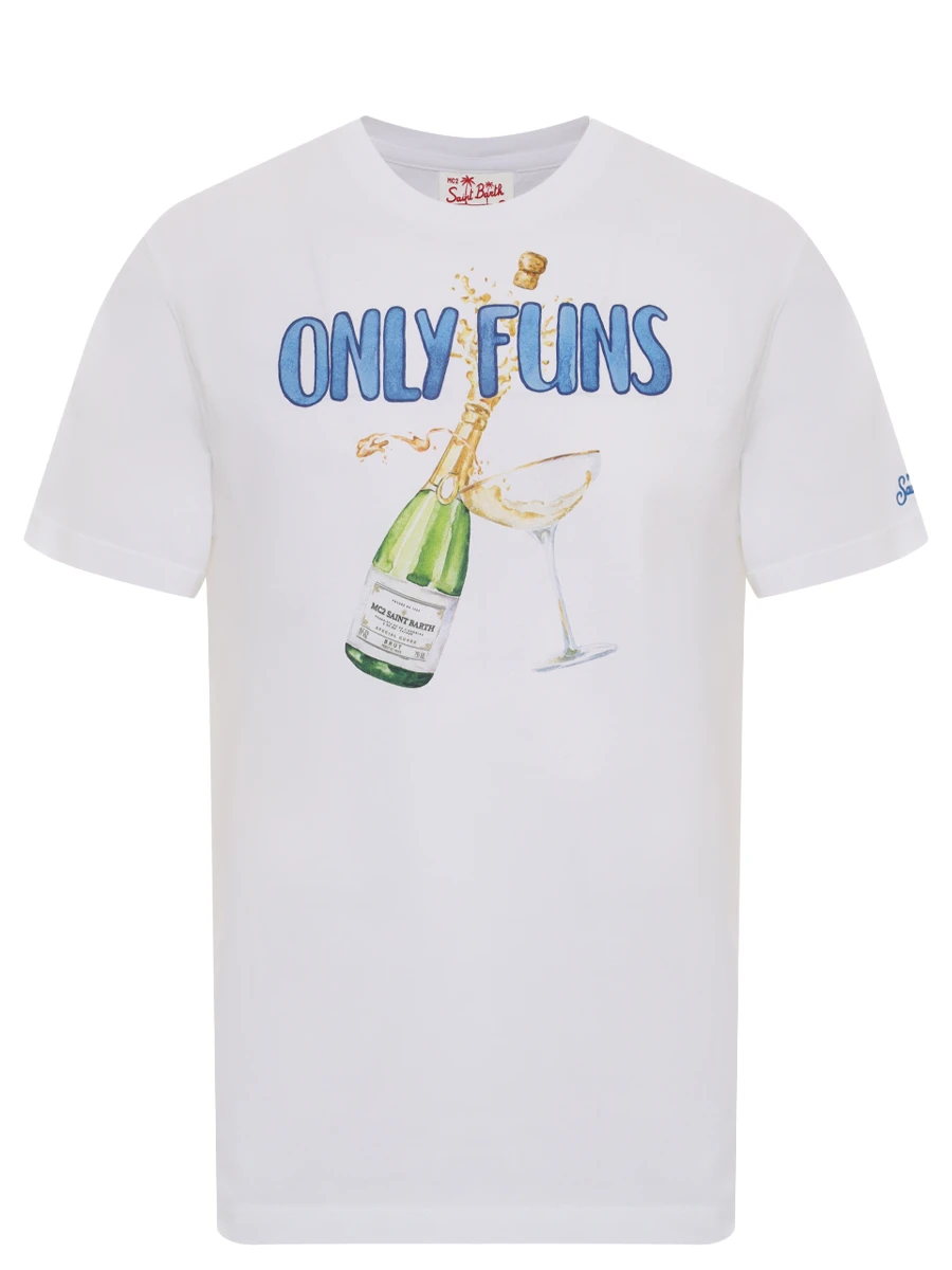 Футболка хлопковая MC2 SAINT BARTH TSHIRT MAN - ONLY FUNS 01N Белый 