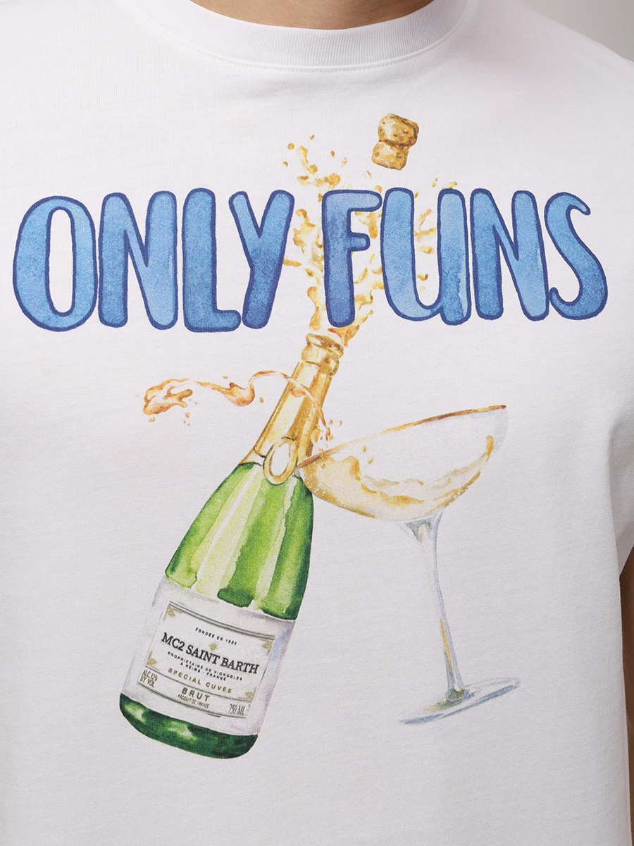 Футболка хлопковая MC2 SAINT BARTH TSHIRT MAN - ONLY FUNS 01N Белый  Фото 5