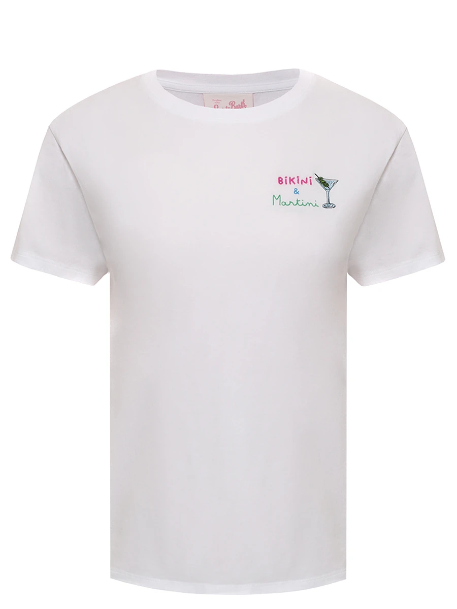 Футболка хлопковая MC2 SAINT BARTH EMILIE - BIKINI MARTINI 01N EMB Белый 