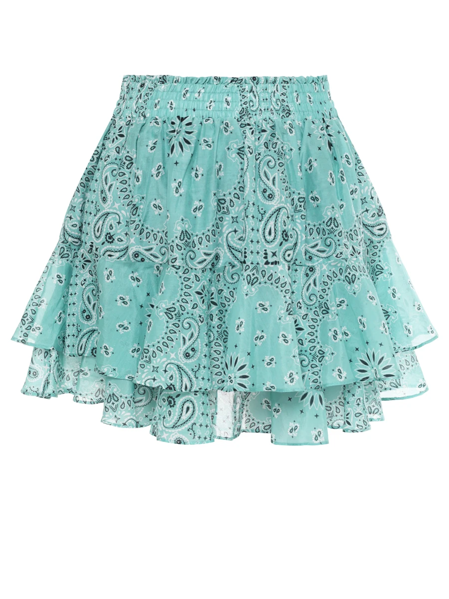 Юбка из хлопка и шелка MC2 SAINT BARTH EIVISSA - SILK VOILE BANDANNA ROUND 53 Принт 