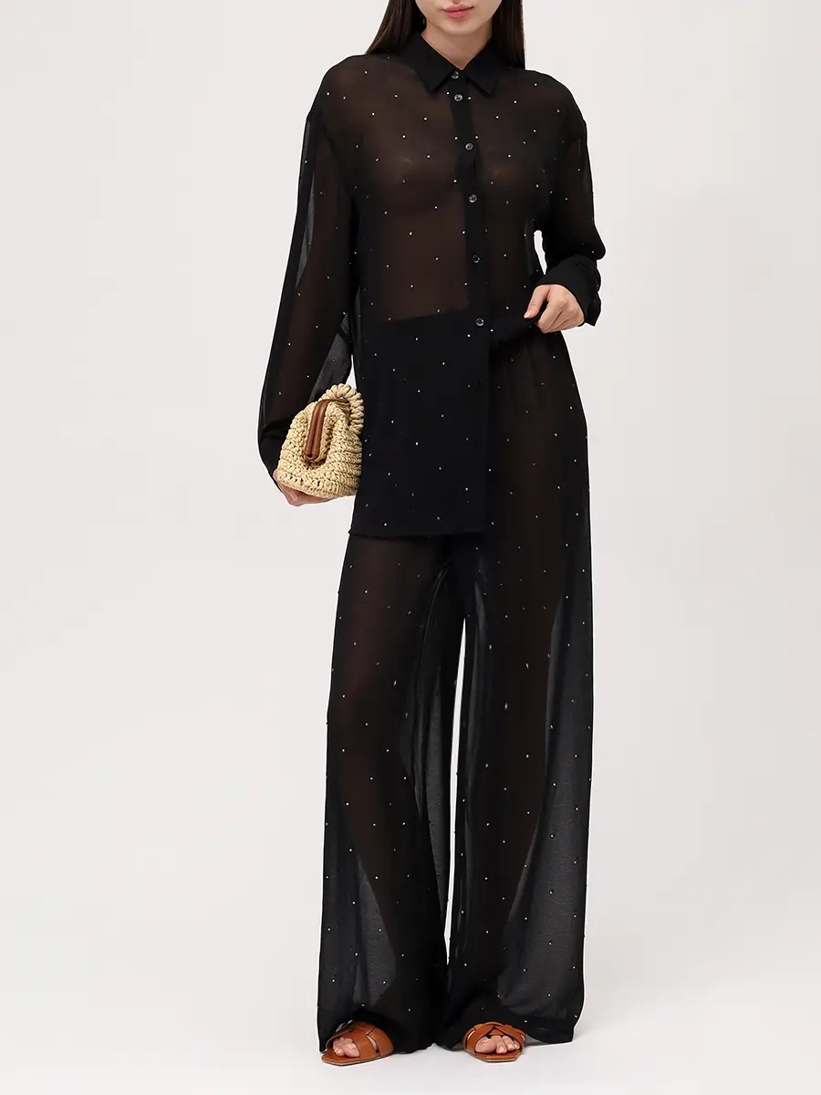 

Рубашка со стразами, Черный, BRIGITTE - GEORGETTE STRASS 00