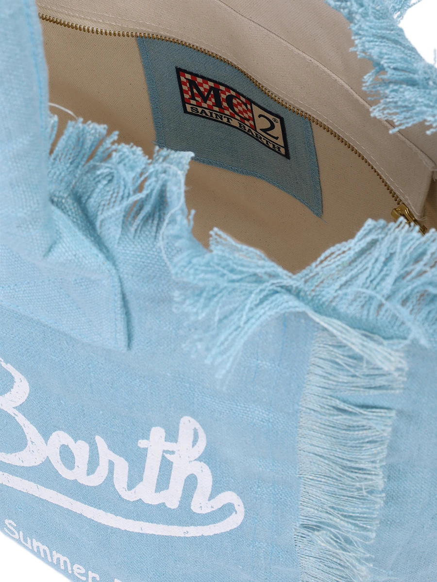 Сумка-тоут Vanity льняная MC2 SAINT BARTH VANITY LINEN - LINEN 31 LIGHT BLUE Голубой  Фото 4