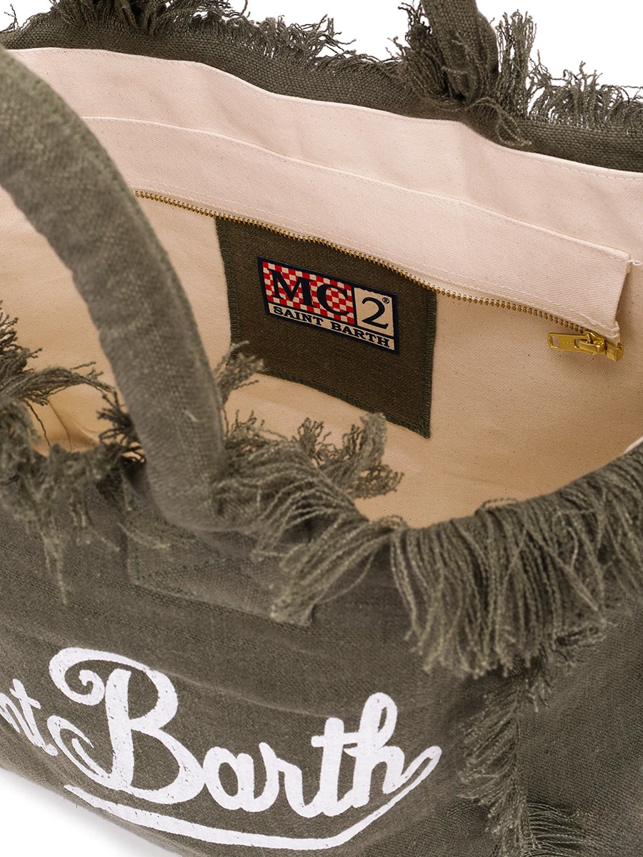 Сумка-тоут Vanity льняная MC2 SAINT BARTH VANITY LINEN - LINEN 52 MILITARY Хаки  Фото 4