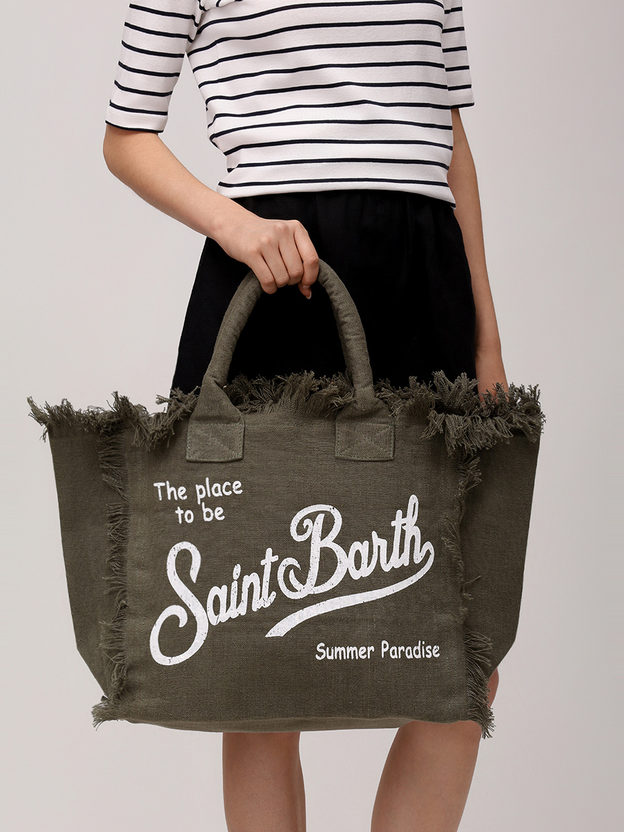 Сумка-тоут Vanity льняная MC2 SAINT BARTH VANITY LINEN - LINEN 52 MILITARY Хаки  Фото 2
