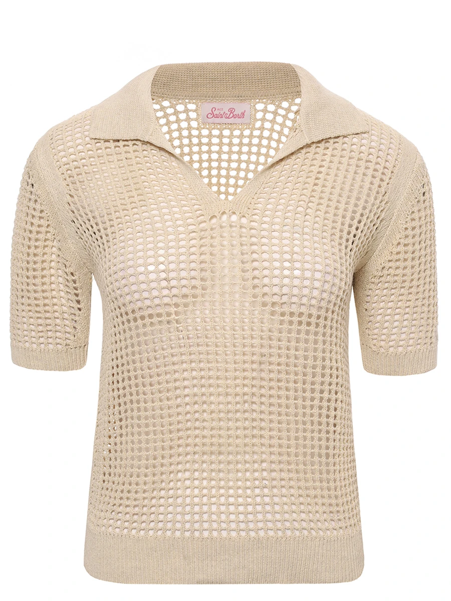 Поло однотонное MC2 SAINT BARTH FLORA - MESH 11 BEIGE Бежевый 