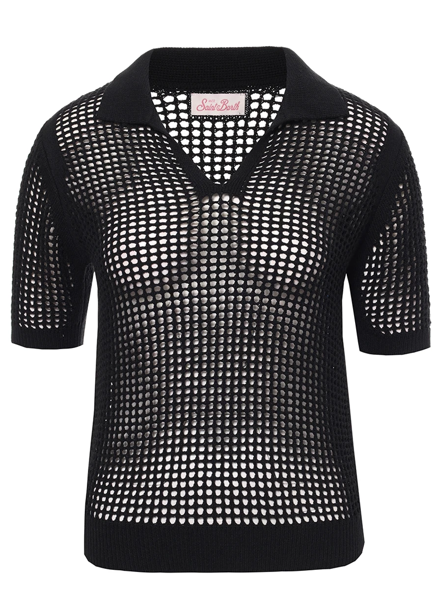 Поло однотонное MC2 SAINT BARTH FLORA - MESH 00 BLACK Черный 