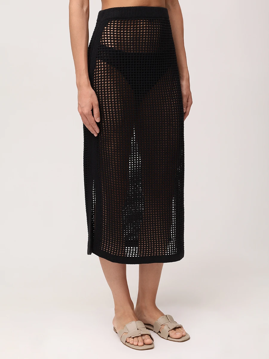Юбка в сетку MC2 SAINT BARTH DARLINE - MESH 00 BLACK Черный  Фото 4