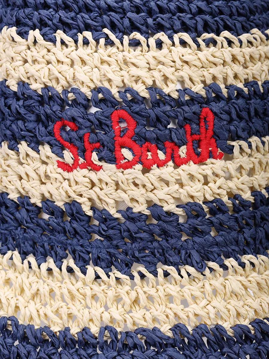 Шляпа плетеная MC2 SAINT BARTH POLLY W - STRAW STRIPES 1161 EMB Синий  Фото 3