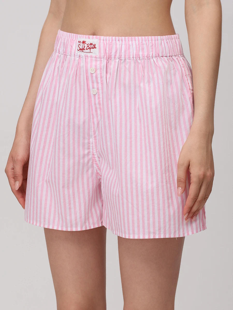 Шорты хлопковые MC2 SAINT BARTH BOXY - POPELINE STRIPES V 21 Полоска  Фото 4