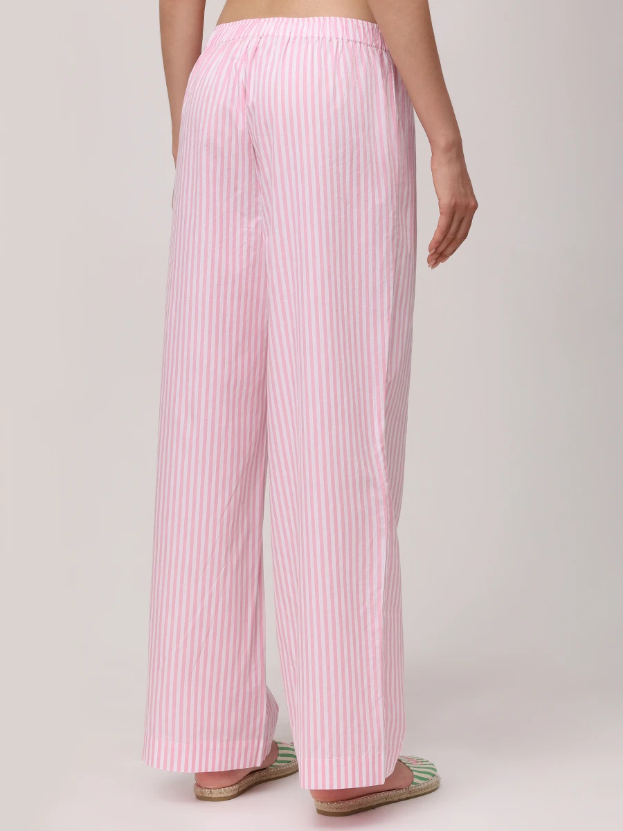 Брюки хлопковые MC2 SAINT BARTH DOHA - COTTON STRIPES V 21 Розовый  Фото 3