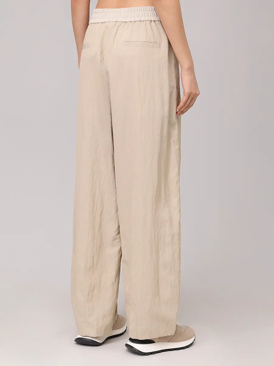 Брюки из вискозы BRUNELLO CUCINELLI ML922VE799 C9732+ Бежевый  Фото 3