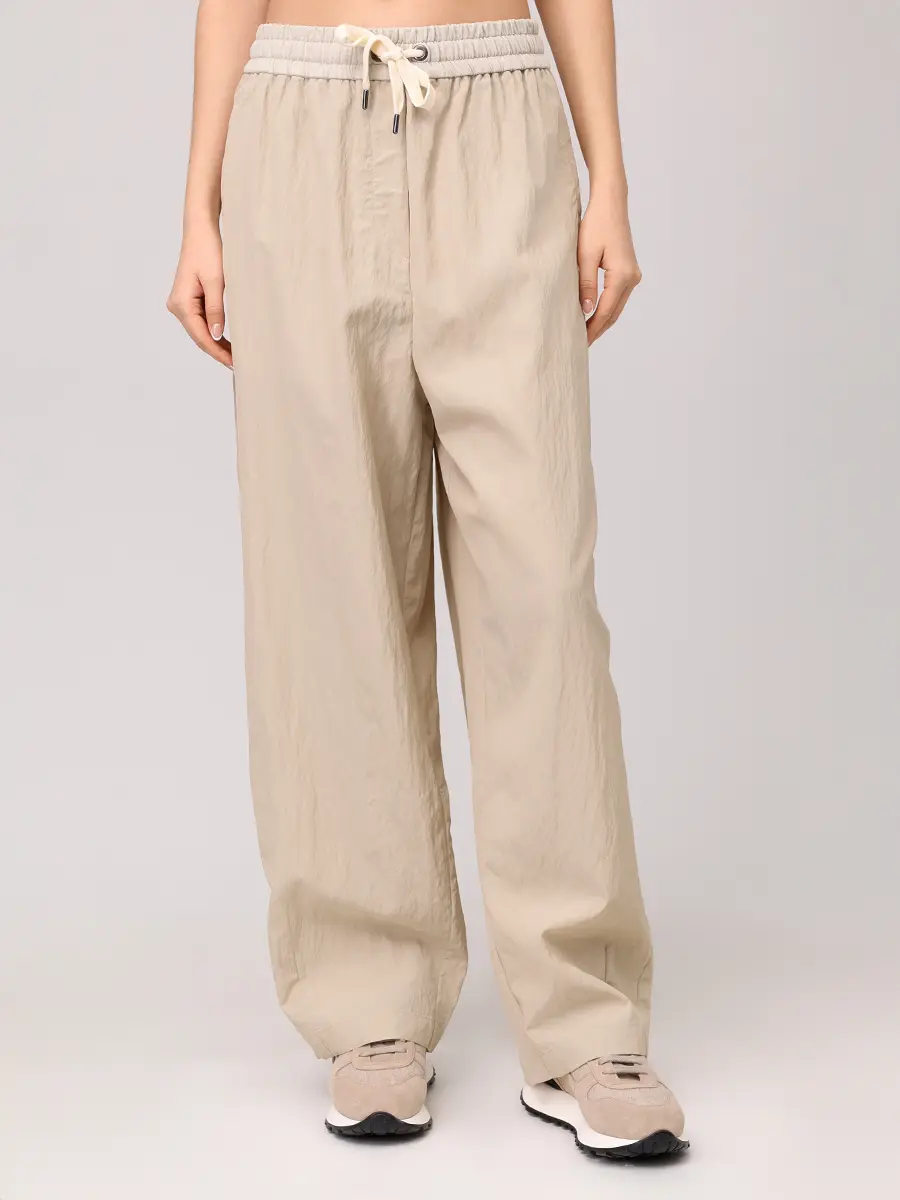 Брюки из вискозы BRUNELLO CUCINELLI ML922VE799 C9732+ Бежевый  Фото 4