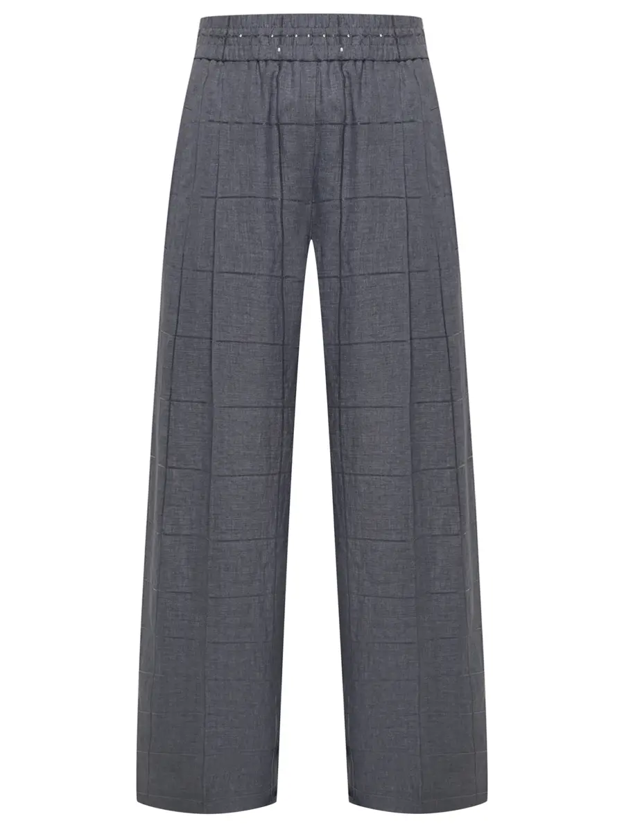 Брюки льняные BRUNELLO CUCINELLI MM633P8887 C433+ Серый 