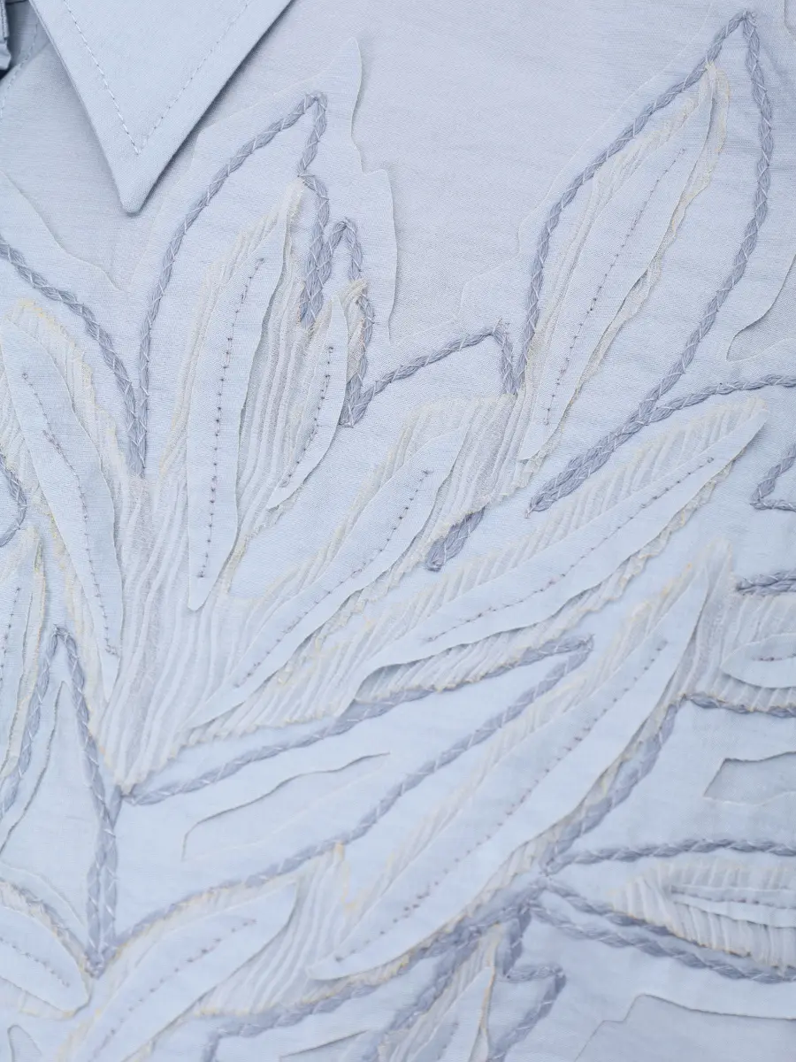 Рубашка хлопковая BRUNELLO CUCINELLI M0F79RJ516 C2873+ Голубой  Фото 6