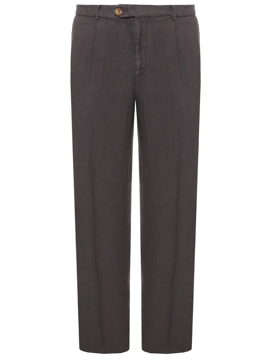 Брюки льняные BRUNELLO CUCINELLI M243DE1450 C6015+ Коричневый 