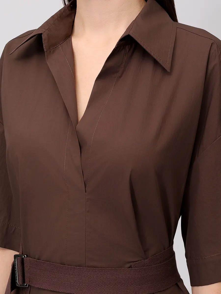 Платье хлопковое BRUNELLO CUCINELLI M0H93A5306 C8705+ Коричневый  Фото 5